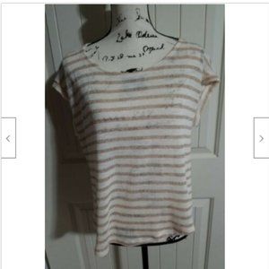 Splendid White Gold Stripe Metallic Knit Rayon S